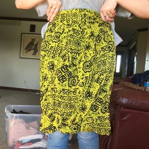 Vintage yellow abstract pattern skirt